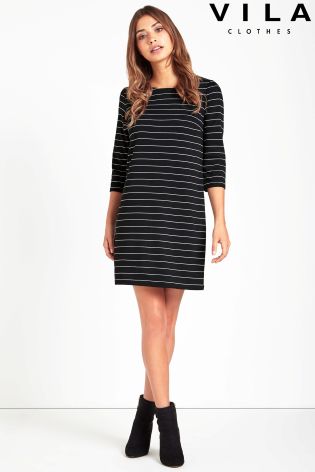 Vila Striped Midi Dress